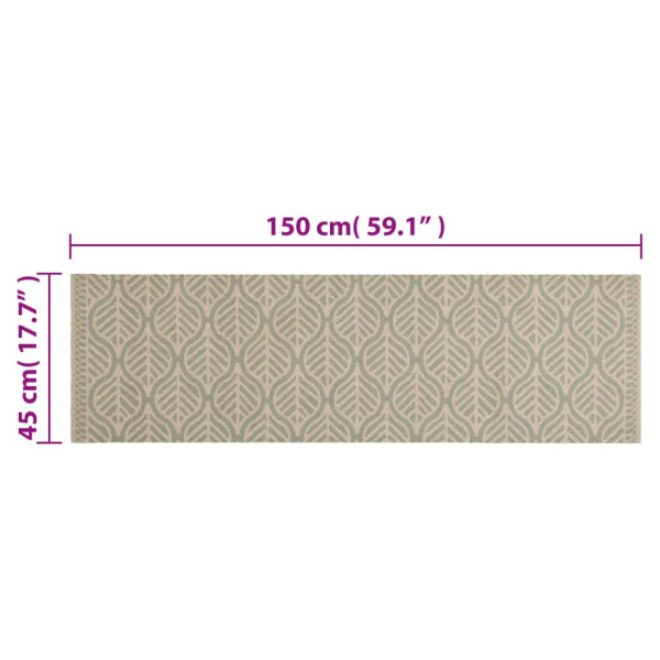 Alfombra de cocina lavable terciopelo hojas 45x150 cm M 5