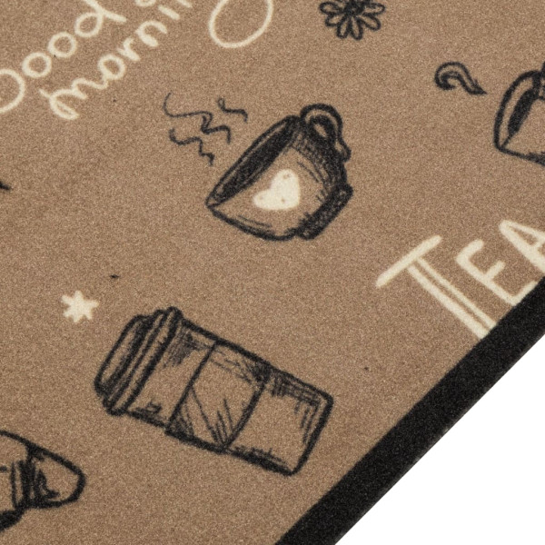 Alfombra de cocina lavable terciopelo marrón Morning 60x180 cm M 3