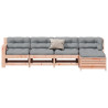5 pcs conj. lounge jardim com almofadões madeira douglas maciça 3