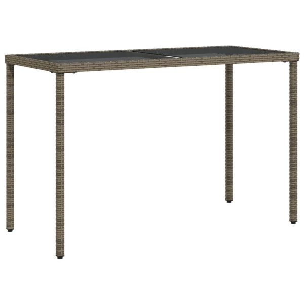 Mesa de jardín superficie de vidrio ratán PE gris 115x54x74 cm M 2