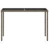 Mesa de jardim com tampo de vidro 115x54x74 cm vime PE cinza 4