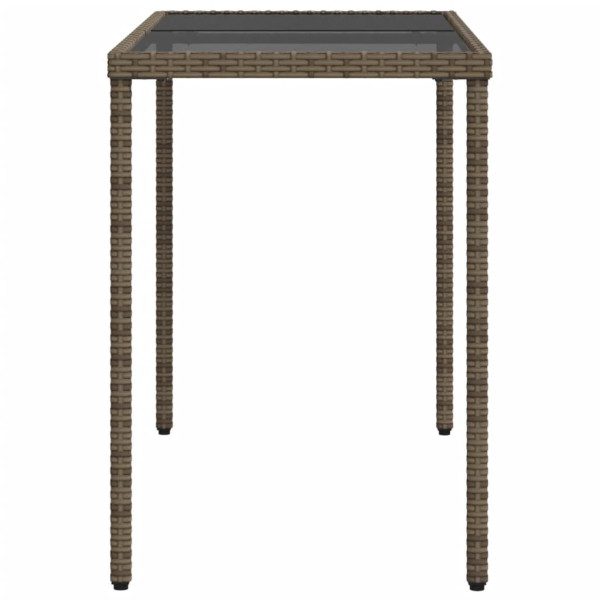 Mesa de jardín superficie de vidrio ratán PE gris 115x54x74 cm M 5