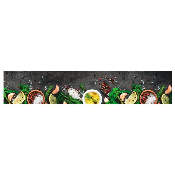 Tapete de cozinha lavável 60x300 cm veludo padrão especiarias M 2