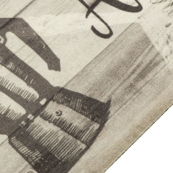 Tapete de cozinha lavável 60x180 cm veludo padrão café cinzento M 3