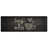Alfombra de cocina lavable terciopelo negro taza 60x180 cm 2