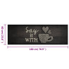 Alfombra de cocina lavable terciopelo negro taza 60x180 cm 5