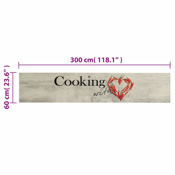 Tapete de cozinha lavável 60x300 cm veludo padrão peper cooking M 5