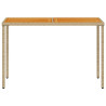 Mesa de jardim com tampo em acácia 115x54x74 cm vime PE bege 4