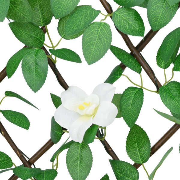 Enrejado valla expansible de hiedra artificial verde 186x30 cm M 5