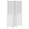 Biombo separador de 3 paneles madera maciza Paulownia blanco 2