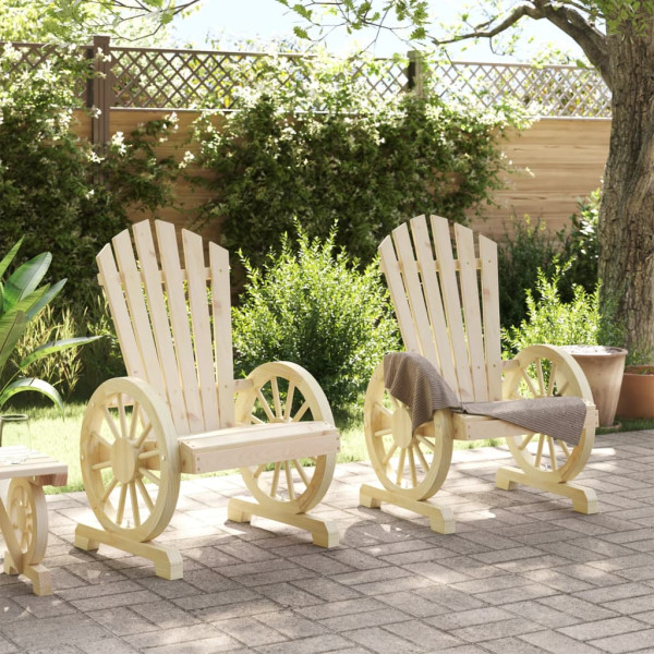Cadeiras Adirondack para jardim 2 pcs madeira de abeto maciça M 3