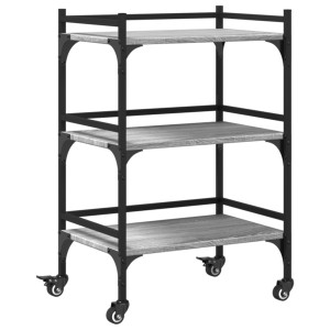 Carrito de cocina madera ingeniería gris Sonoma 50x35x75.5 cm H