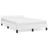 Estructura cama con cabecero cuero sintético blanco 120x190 cm 1