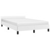 Estructura cama con cabecero cuero sintético blanco 120x190 cm 4