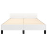 Estructura cama con cabecero cuero sintético blanco 120x190 cm 5