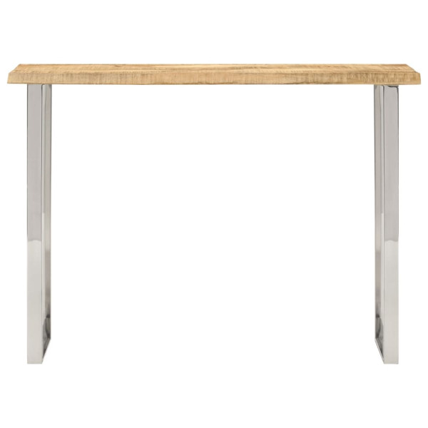 Mesa de console com borda natural madeira de manga sólida 105x33x76 cm M 2