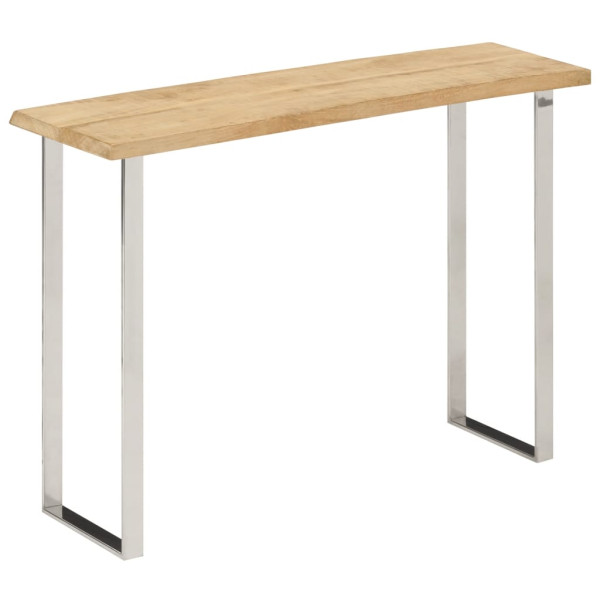 Mesa de console com borda natural madeira de manga sólida 105x33x76 cm M 4