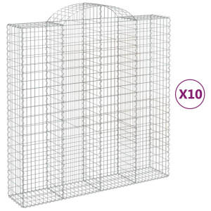 Cestos gabião arqueados 10 pcs 200x50x200/220 ferro galvanizado H