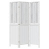 Biombo separador de 3 paneles madera maciza Paulownia blanco 4