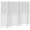 Biombo separador de 6 paneles madera maciza Paulownia blanco 2