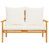 Banco sofá de jardín con cojines madera maciza de acacia 120 cm 4