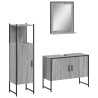 Set de muebles de baño 3 pzas madera contrachapada gris sonoma 2