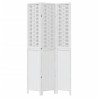 Biombo separador de 3 paneles madera maciza Paulownia blanco 4