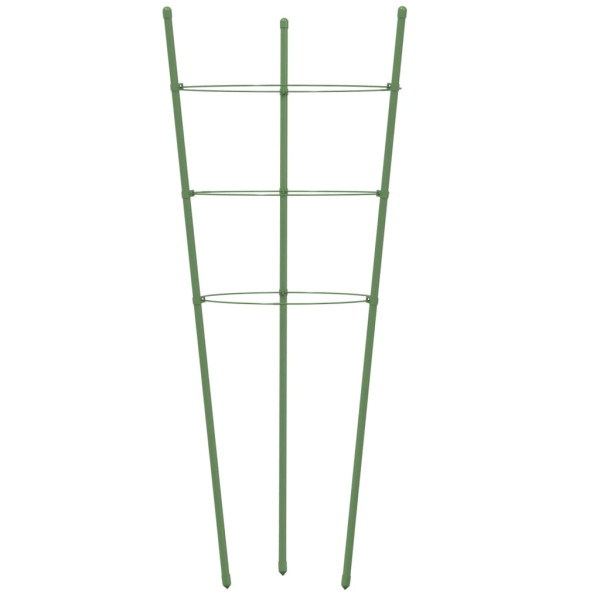 Suportes p/ plantas de jardim c/ 3 anéis 5 pcs 60 cm aço verde M 5