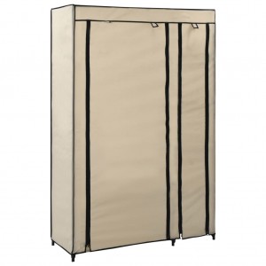 Roupeiros dobráveis 2 pcs 110x45x175 cm tecido cor creme H