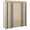 Roupeiro c/ compartimentos e varões 150x45x176 cm tecido creme 3