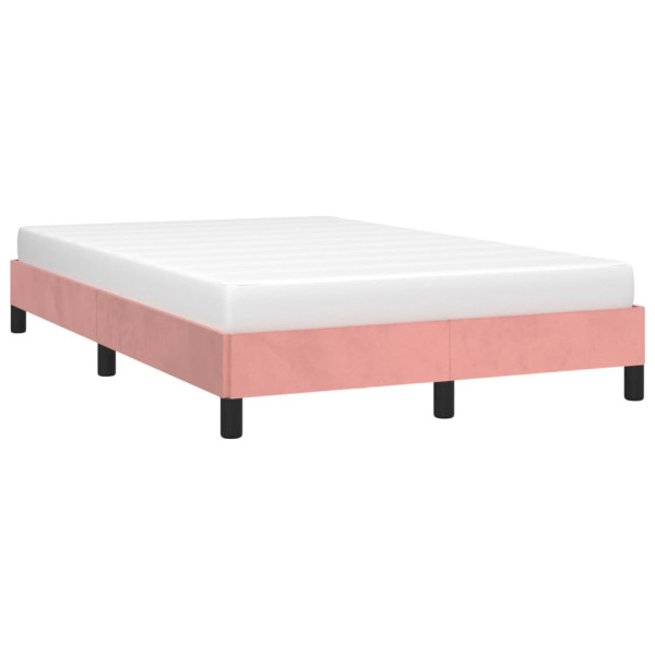 Estrutura de cama com colchão 120x190 cm veludo rosa M 4