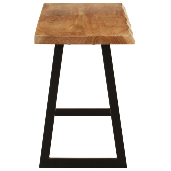 Banco con borde natural de madera de acacia maciza 105 cm M 3