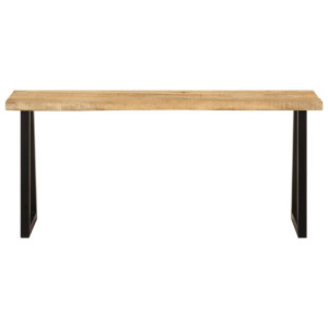 Banco con borde natural de madera de mango maciza 105 cm H