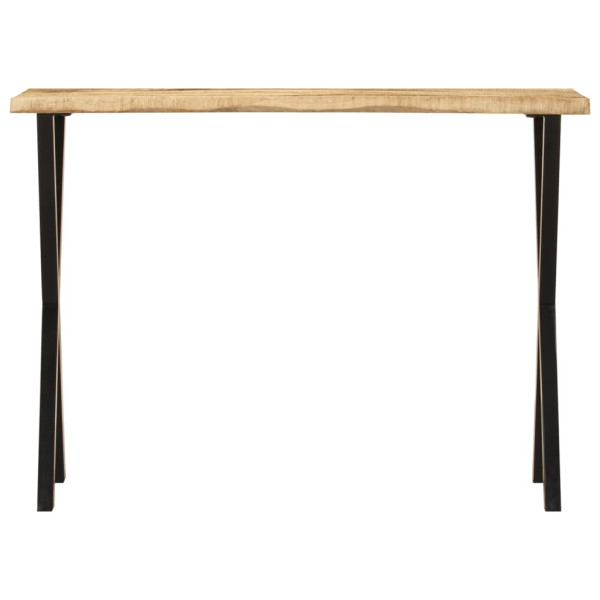 Mesa consola con borde natural madera maciza mango 105x33x76 cm M 2