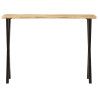 Mesa de console com borda natural punho de madeira maciça 105x33x76 cm 2