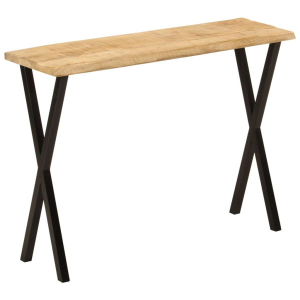 Mesa de console com borda natural punho de madeira maciça 105x33x76 cm M 4