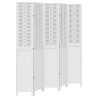 Biombo separador de 5 paneles madera maciza Paulownia blanco 2