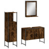 Set de muebles baño 3 pzas madera contrachapada roble ahumado 2