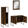 Set de muebles baño 3 pzas madera contrachapada roble ahumado 5