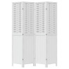 Biombo separador de 4 paneles madera maciza Paulownia blanco 4