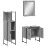 Set de muebles de baño 3 pzas madera contrachapada gris sonoma 5