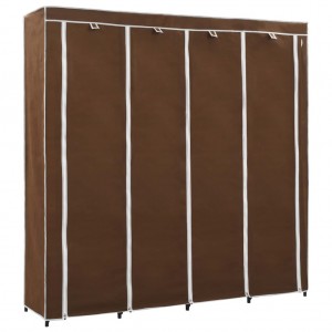 Roupeiro com 4 compartimentos 175x45x170 cm castanho H