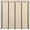 Roupeiro com 4 compartimentos 175x45x170 cm cor creme 4