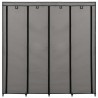Roupeiro com 4 compartimentos 175x45x170 cm cinzento 4