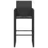 Bancos de bar para jardim 2 pcs vime PE preto 5