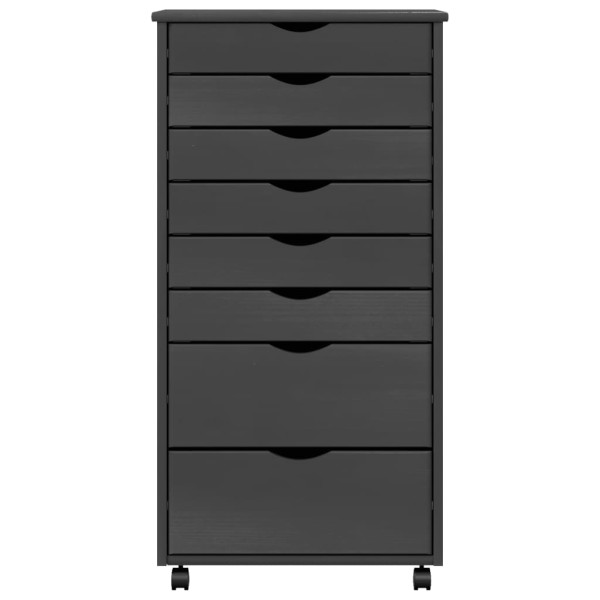 Cajonera con ruedas MOSS madera maciza de pino gris M 4