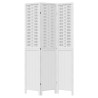 Biombo separador de 3 paneles madera maciza Paulownia blanco 4