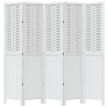 Biombo separador de 5 paneles madera maciza Paulownia blanco 4