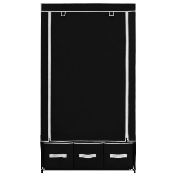 Armario de tela negro 87x49x159 cm M 5