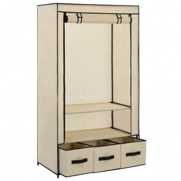 Roupeiro 87x49x159 cm tecido cor creme M 3